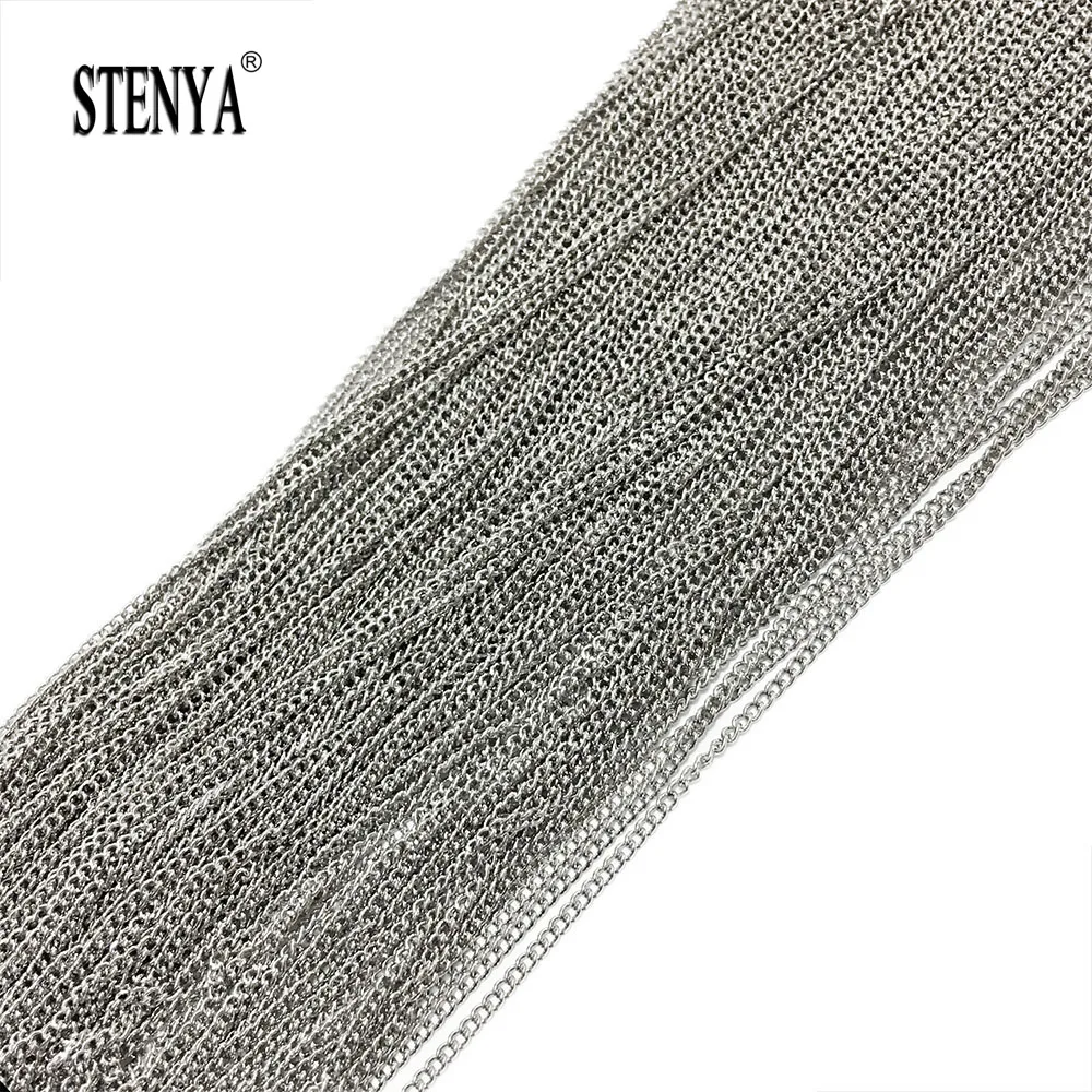 Stenya, 5 метров, цепочка с кисточкой, Подвески для изготовления ювелирных изделий, 2 мм, петля, браслет, ожерелье, серьги, свисающие, кабель, соединение