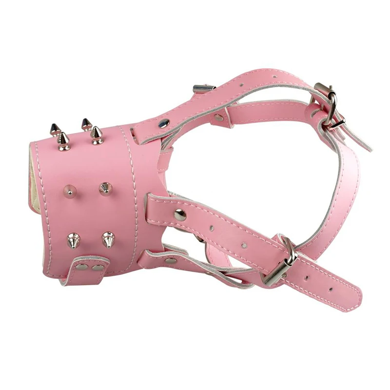 Шипованные заклепки из натуральной кожи маска для рта собаки против укуса