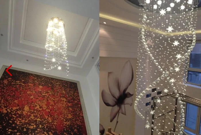 Хрустальная люстра для гостиной двуспальный светильник виллы вращающаяся лампа