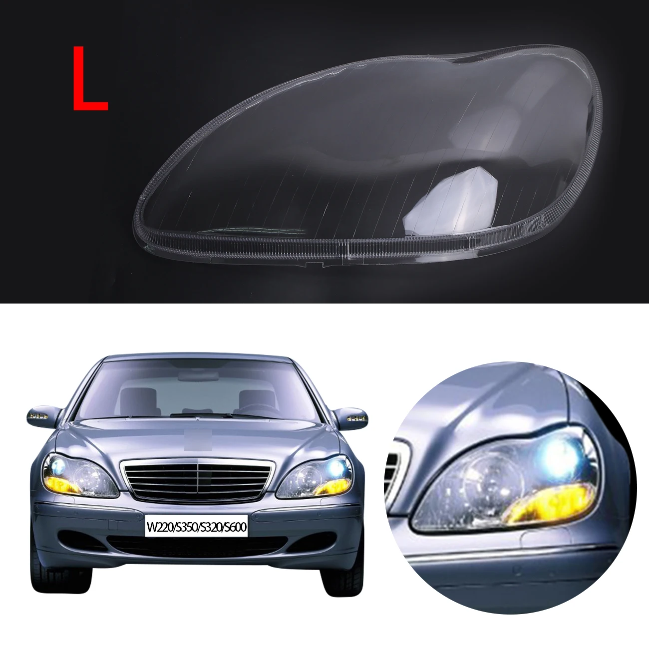 Передняя прозрачная крышка объектива для Mercedes Benz W220 S350 S600 S430 S500 amg 2000 2006 # PD555 L|mercedes