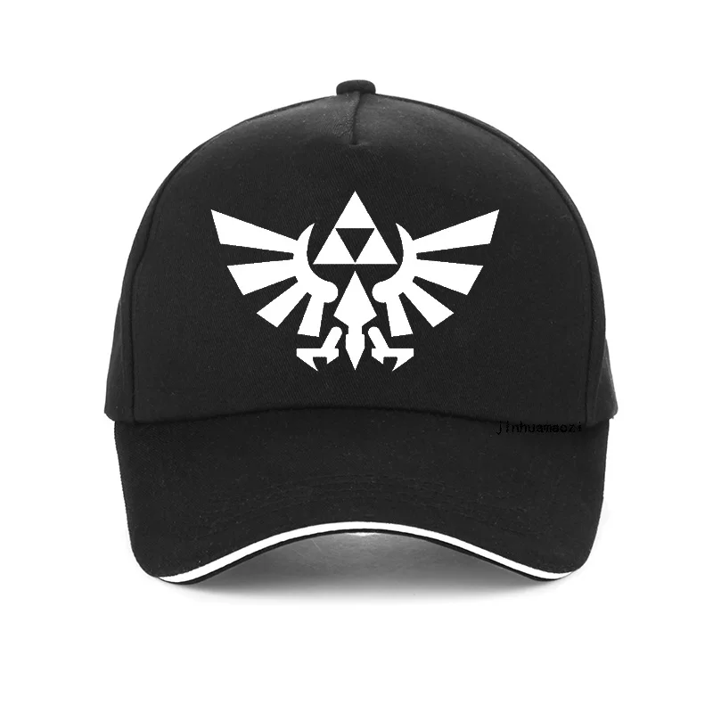 quality 100%cotton The Legend Of Zelda Triumphant Triforce print baseball Cap men Women classic game zelda hat snapback bone - Цвет: Черный