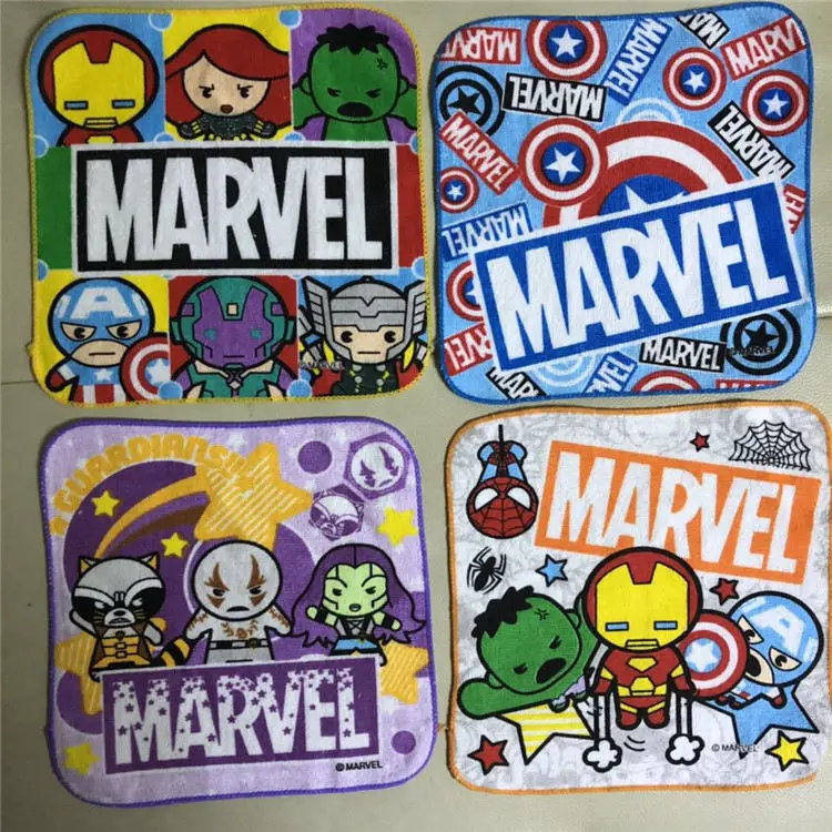 Random-1Pcs Marvel/хлопковое газовое квадратное полотенце, платок, ручное полотенце, полотенце с героем мультфильма для детей, для мальчиков и девочек, водопоглощающее полотенце для лица, мини - Цвет: Random-1Pcs