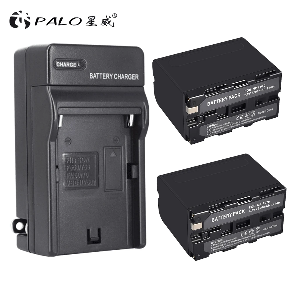 Высокая Ёмкость 2 шт. 7200 мА/ч, NP-F970 NP-F960 NP F970 NP F960 цифровой Камера Батарея+ Зарядное устройство для sony NP-F960 NP-F970 Батарея