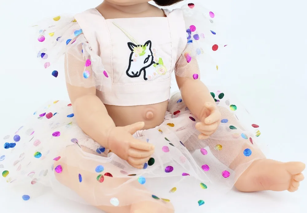 Полностью силиконовая кукла реборн 55 см игрушка как настоящая виниловая