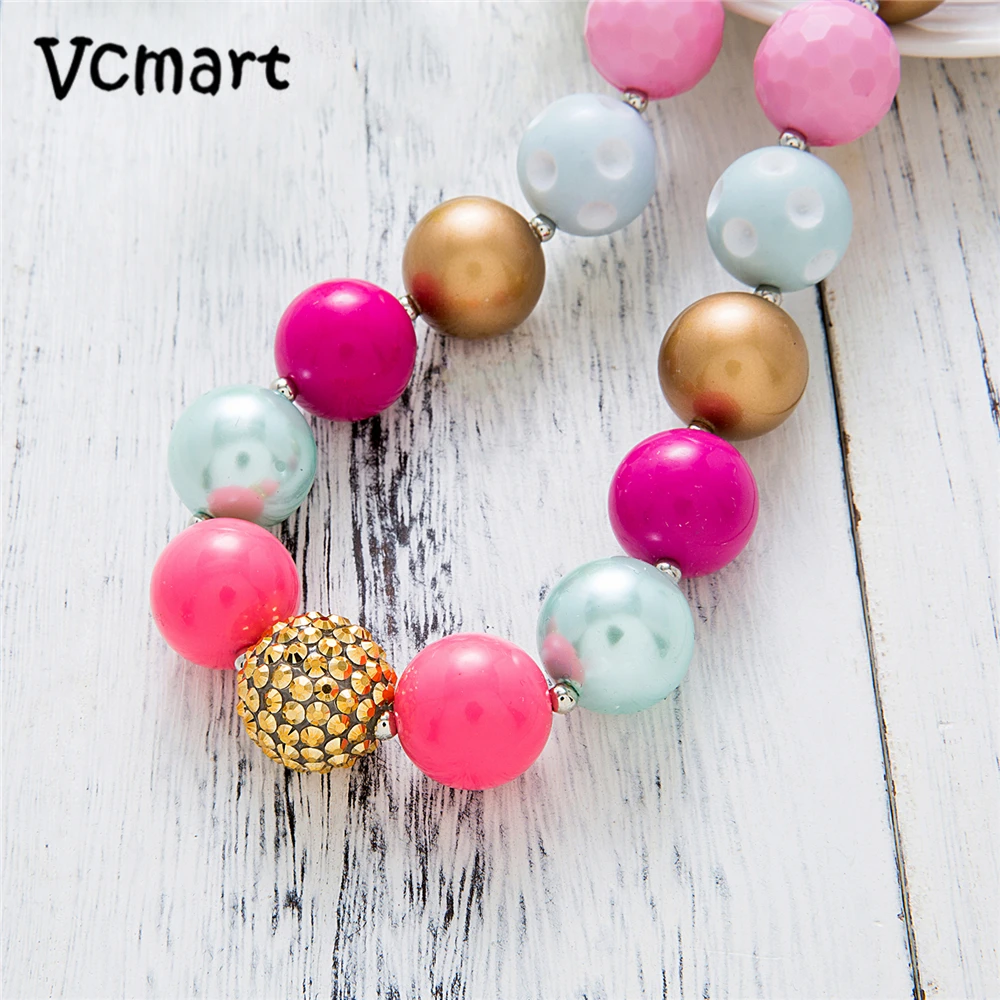 Vcmart 2018 новейшее розовое милое ожерелье для маленькой девочки массивное из