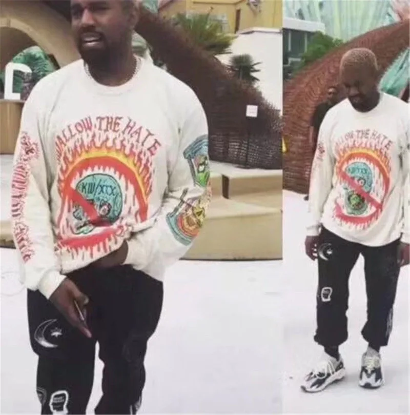 Kanye West/Детская футболка с призраками для мужчин и женщин в стиле хип-хоп; Сезон шесть футболок с длинными рукавами; школьная уличная Толстовка