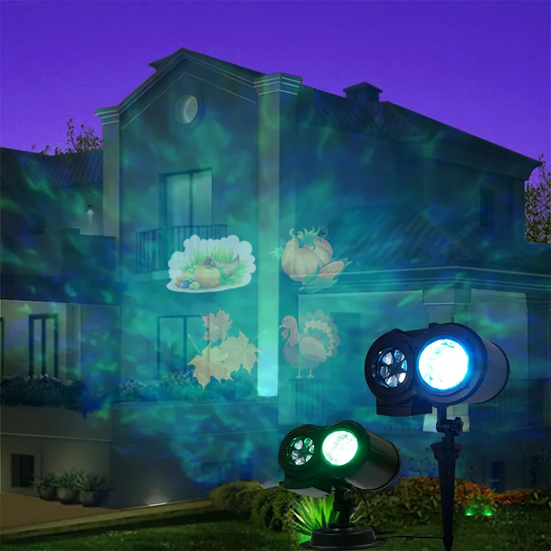 Уличная Водонепроницаемая Рождественская проекционная лампа RGB 2 в 1 проектор