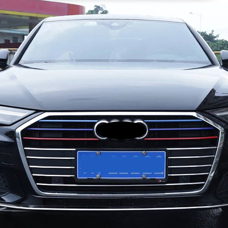 Для Audi A6 автомобильный Стайлинг передний капот средняя сетка бампер решетка рамка наклейка накладка внешние аксессуары