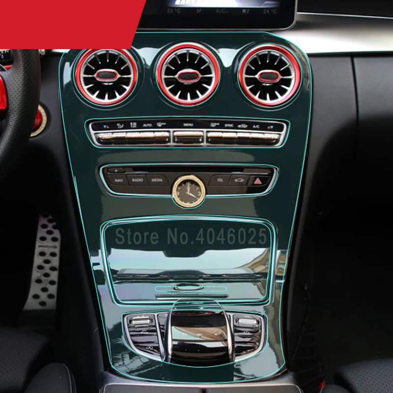 Для Mercedes BENZ W213 E200/260/300/200L/300L TPU внутренняя наклейка центральная консоль прозрачная