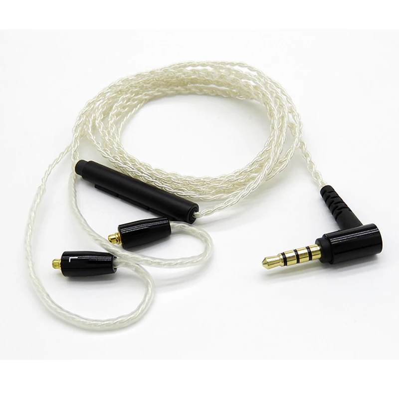 DIY MMCX кабель для Shure SE215 SE535 SE846 SE425 наушники с серебряным покрытием провод