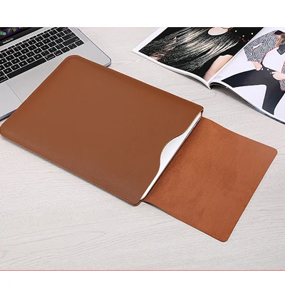 brown Для Macbook Air Retina11 12 13 15 15,4 чехол из искусственной кожи для ноутбука сумка для Xiaomi Pro 15,6 чехол для 13,5 для ноутбука - Цвет: brown