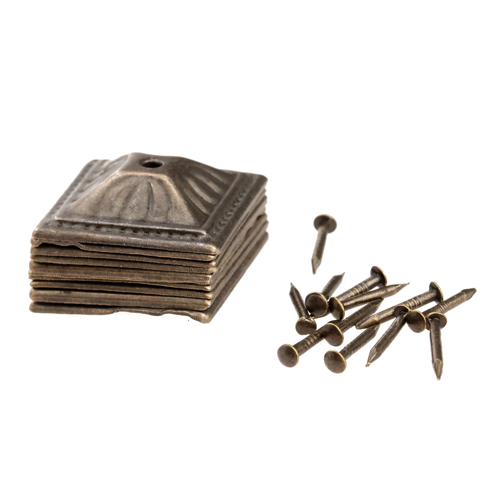 

10Pcs 21x21mm Antique Bronze Iron Upholstery Nail Jewelry Case Box Sofa Decorative Tack Stud Pushpin Decorative Furniture Nails