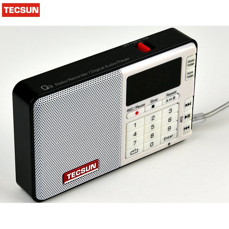 Бесплатная доставка TECSUN Q3 FM стерео Карманный диктофон MP3 плеер Радио 76 108|tecsun q3|radio