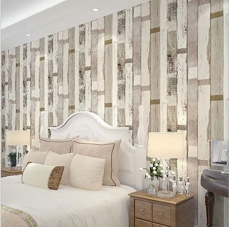 Средиземноморский синий винтажный деревянный полосатый дизайн обоев/3d настил