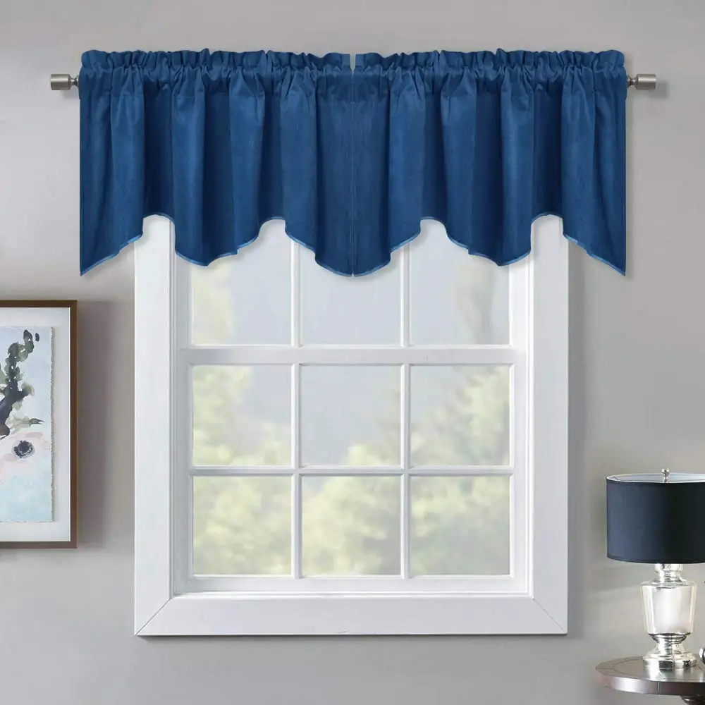 Navy Blue 1 шт., роскошная бархатная занавеска, волнистая, для украшения дома, эркер, декор для кухни, комнаты - Цвет: Navy Blue