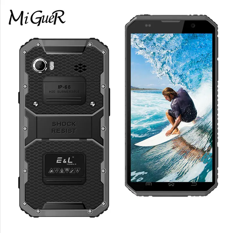 Оригинальный E & L W9 IP68 водонепроницаемый мобильный телефон 6 0 дюймов Android MTK6753