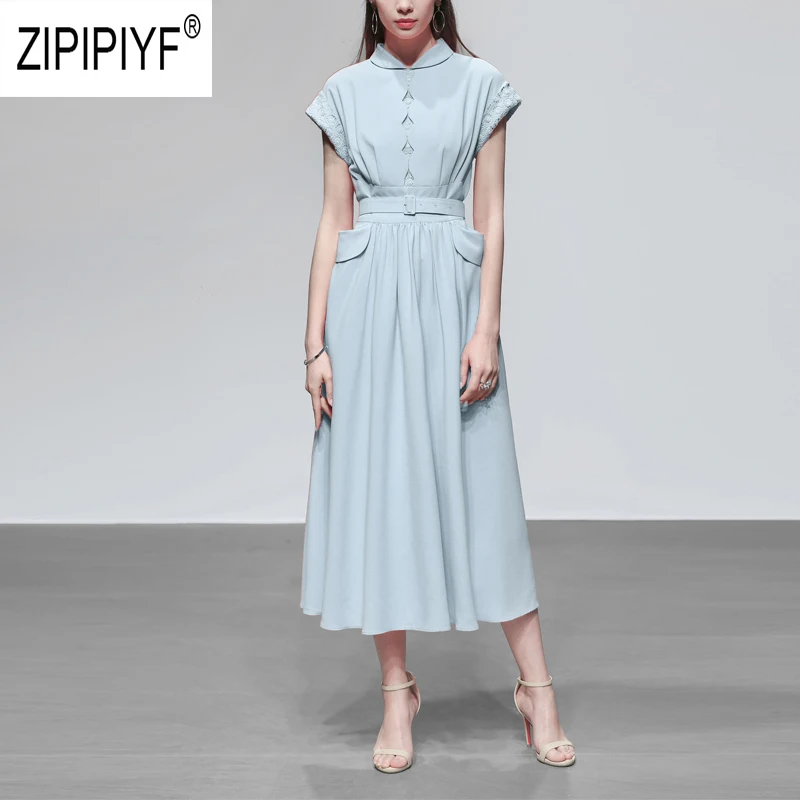 Простой дизайн женские летние длинные платья квадратный вырез короткий рукав