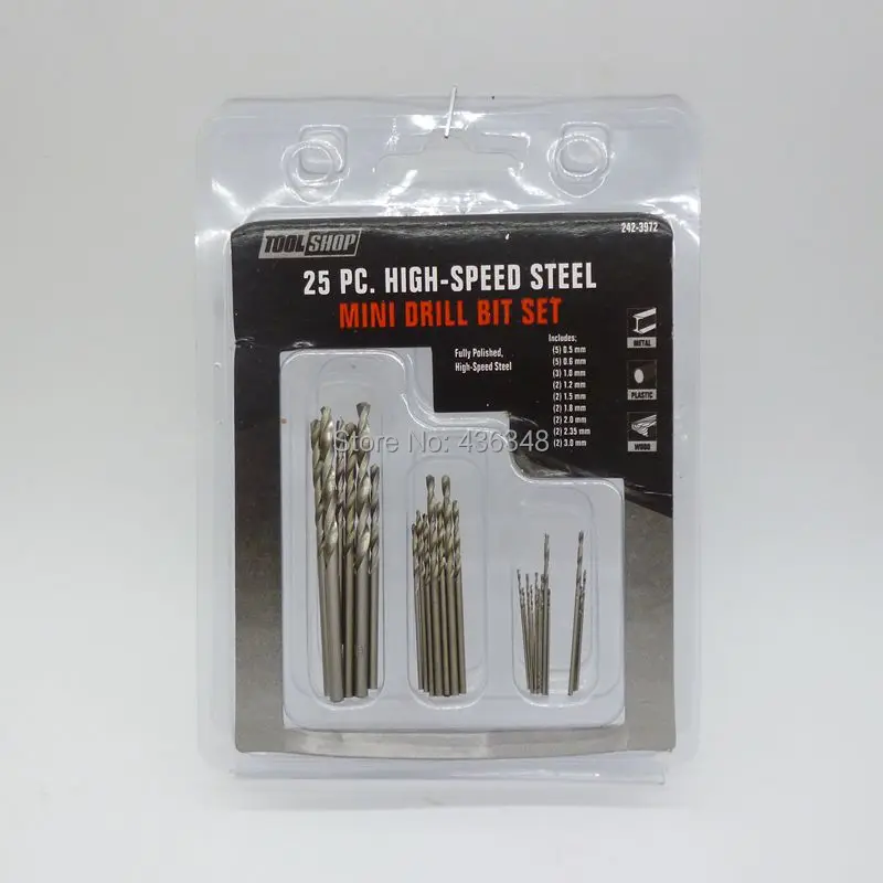 25 шт. Hss микро спиральное сверло комплект 0 5 мм ~ 3 высокое Скорость Сталь Pcb
