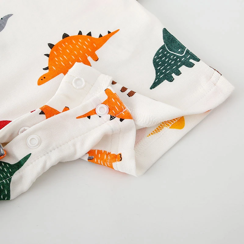 Cartoon Dinosaur Design Baby Rompers Newborn Clothing Cotton Short Sleeve Jumpsuits Boys Girls Outerwear Costume |