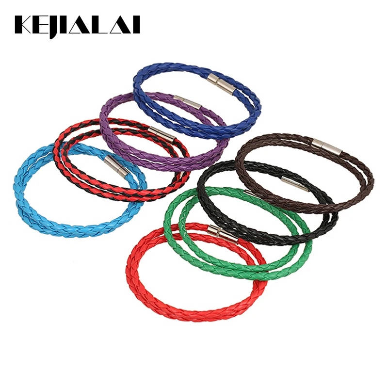 Многослойные браслеты для мужчин и женщин кожаный плетеный браслет на цепочке