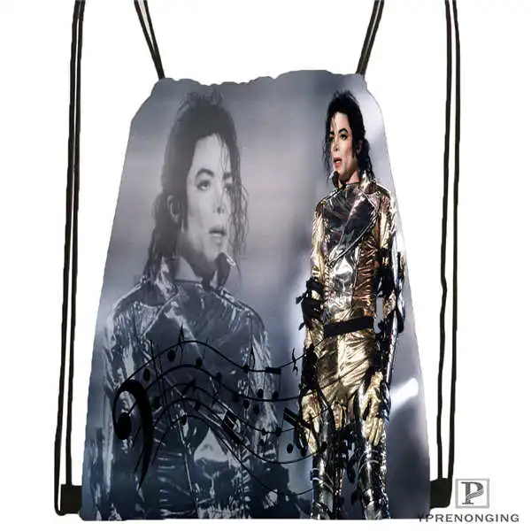 Custom Michael Jackson @ 1 рюкзак на шнурке сумка милый Детская (Черная задняя часть) 31x40 см