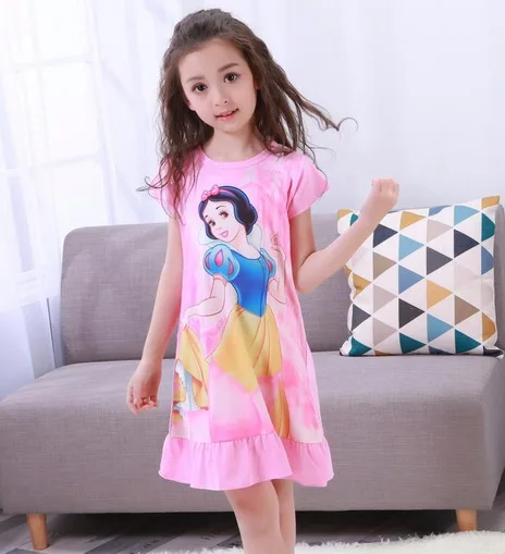 style 14 Летняя мода принцесса мультфильм Шорты для женщин dressespajamas детская одежда для сна хлопковая детская Ночные рубашки для девочек прекрасный Обувь для девочек nightdres YW367 - Цвет: style 14