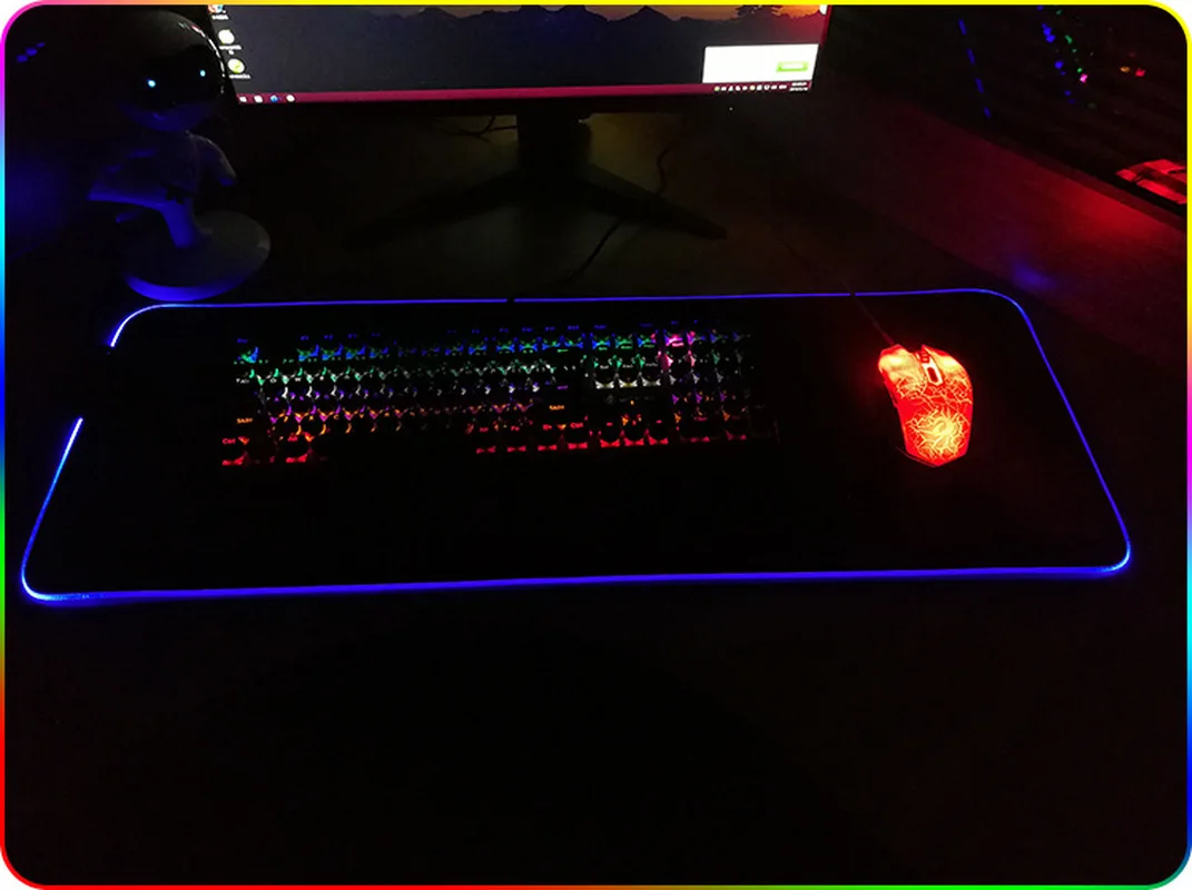 Большой LED RGB игровой коврик для мыши Overwatch xxl Настольный клавиатуры USB Освещение
