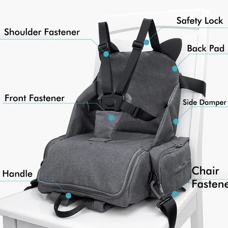 REIZBABY Functional Large Capacity Diaper Bag Foldable Baby Safety Eating Chair Waterproof Outdoor Portable Storage Thermal | Мать и