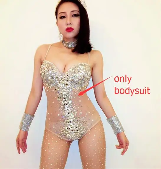 Супер флэш камень Diamond Bodysuit куртка сексуальный купальник кристаллы комбинезон певица ночной клуб бар бальные костюмы джаз Показать - Цвет: Bodysuit
