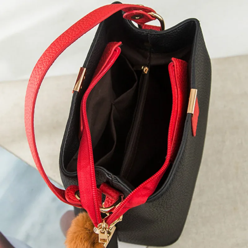 Женская модная сумка из искусственной кожи Большая вместительная на плечо