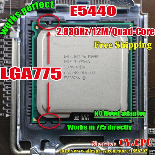 INTEL Ксеон E5440 2 83 ГГц/12 м/1333 МГц/Процессор равен LGA775 Core Quad Q9550 Процессор работает на