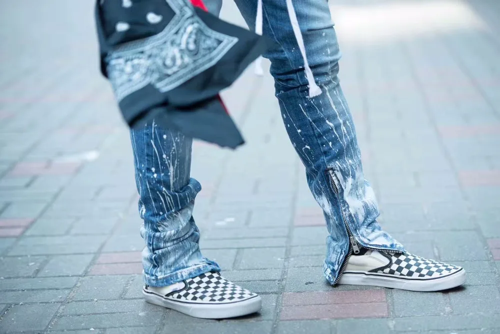 Новинка 2020 джастин бибер туманные мужские джинсы на молнии модные повседневные