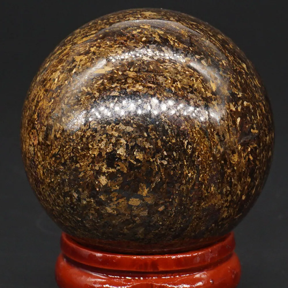Натуральный драгоценный камень 40 мм хрустальный шар бронзовой сферы чакры - Фото №1