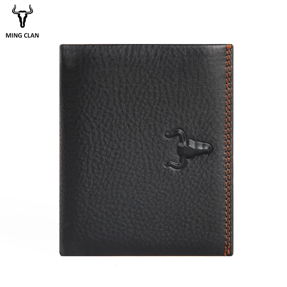 Mingclan Men Short Mini Wallet Casual Genuine Leather Male Wallet Purse Standard Card Holders Wallets For Men Small Photo Pocket