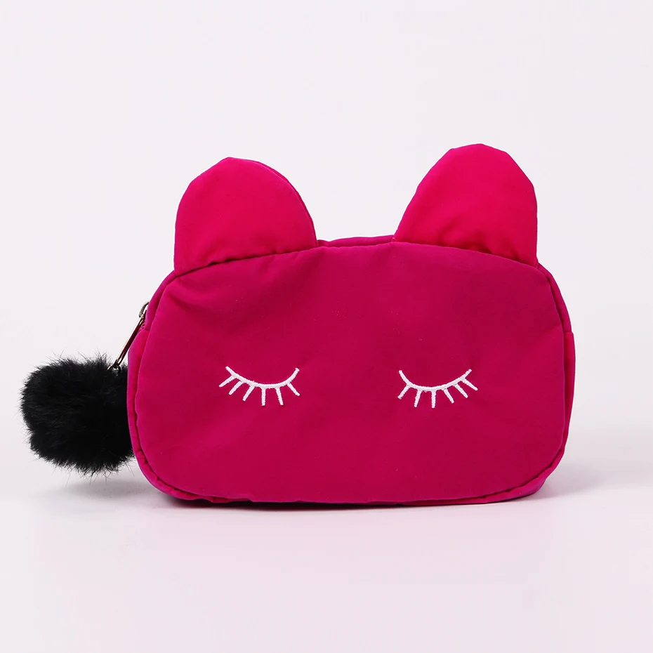 Rose Red 1 шт. милый кавайный котик леди Hairball канцелярские принадлежности на молнии Карандаш Чехол сумка офисные школьные принадлежности подарок - Цвет: Rose Red