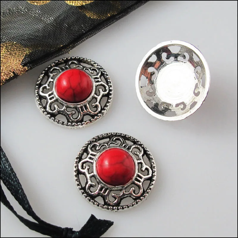 18 шт Ретро тибетский серебряный красный круглый Подвески Разъемы мм|round charm|round