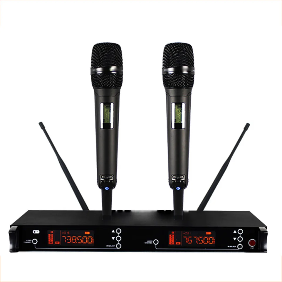 NTBD сценические церковные караоке вечерние M9000 UHF профессиональный двойной беспроводной микрофон системы 2 ручной 2 канала