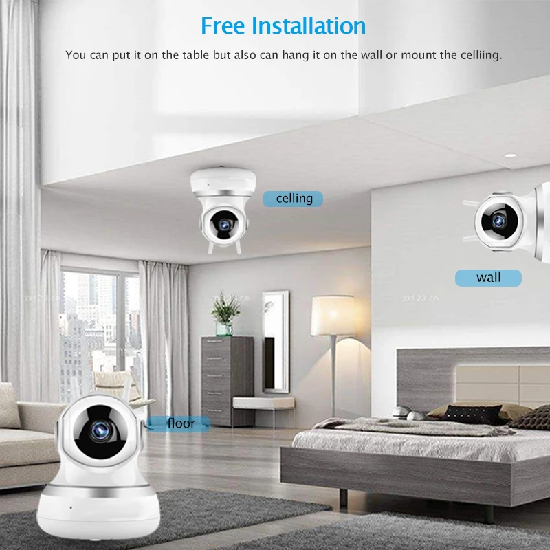 Amorvue 1080P беспроводная Wifi ip-камера, удаленный доступ, ночное видение, умное воспроизведение, поддержка TF карты, обнаружение движения, монитор для малышей