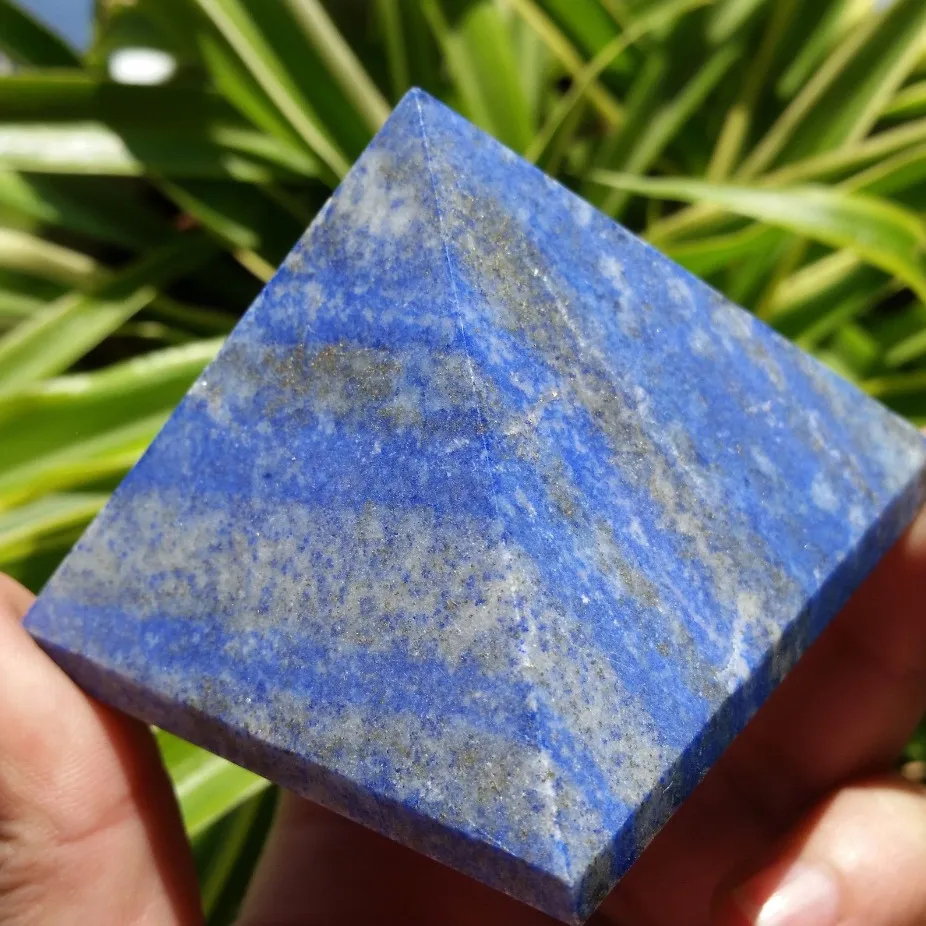 

TOP!! 212g Natural Lapis Lazuli Quartz Crystal Pyramid Healing China