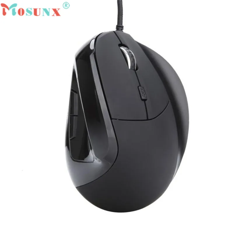 Mosunx advanced Топ Отдел 6 клавиш USB Проводная вертикальная мышь с dpi светодиодный световой индикатор для ПК ноутбука 1 шт - Цвет: Черный