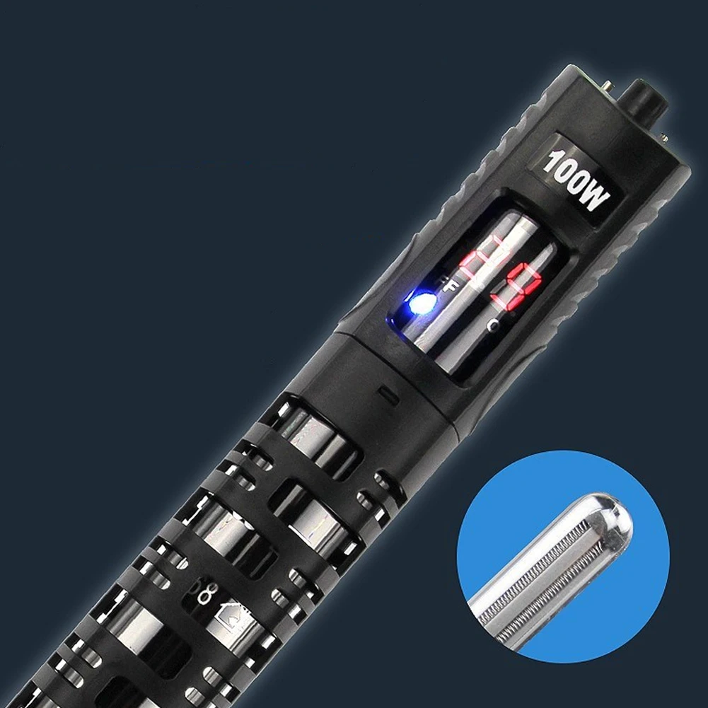 US Plug Mini Explosion-proof Fish Tank Aquarium Heater Digital Display Practical Submersible Temperature Adjustment Rod Led | Дом и сад
