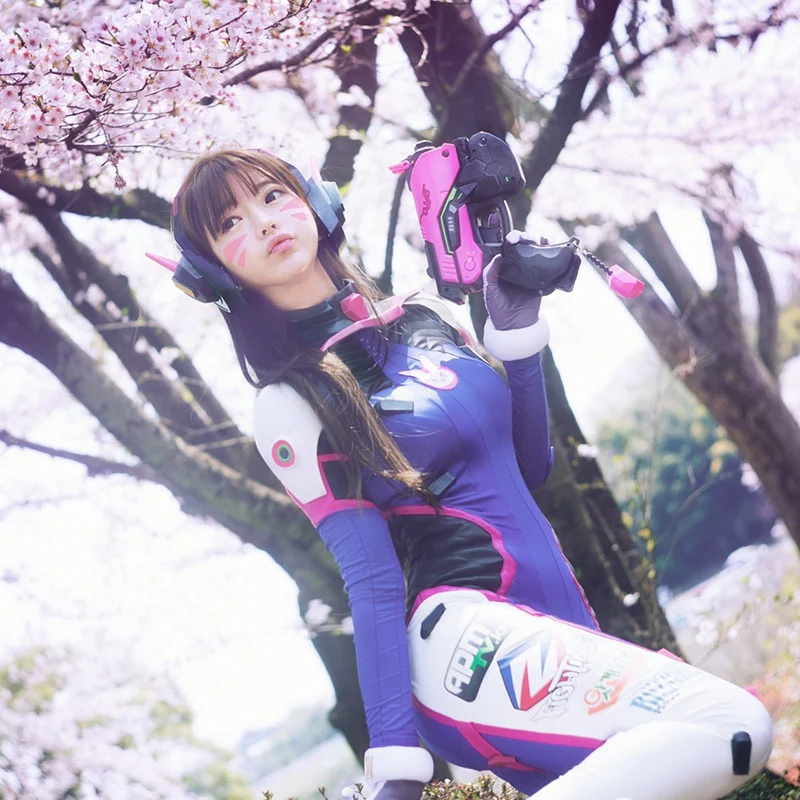 Аниме D. va Косплей Костюм Overwatch Косплей d. va парик dva татуировки переводные DVA лицо тату реквизит наклейка игра боди размера плюс