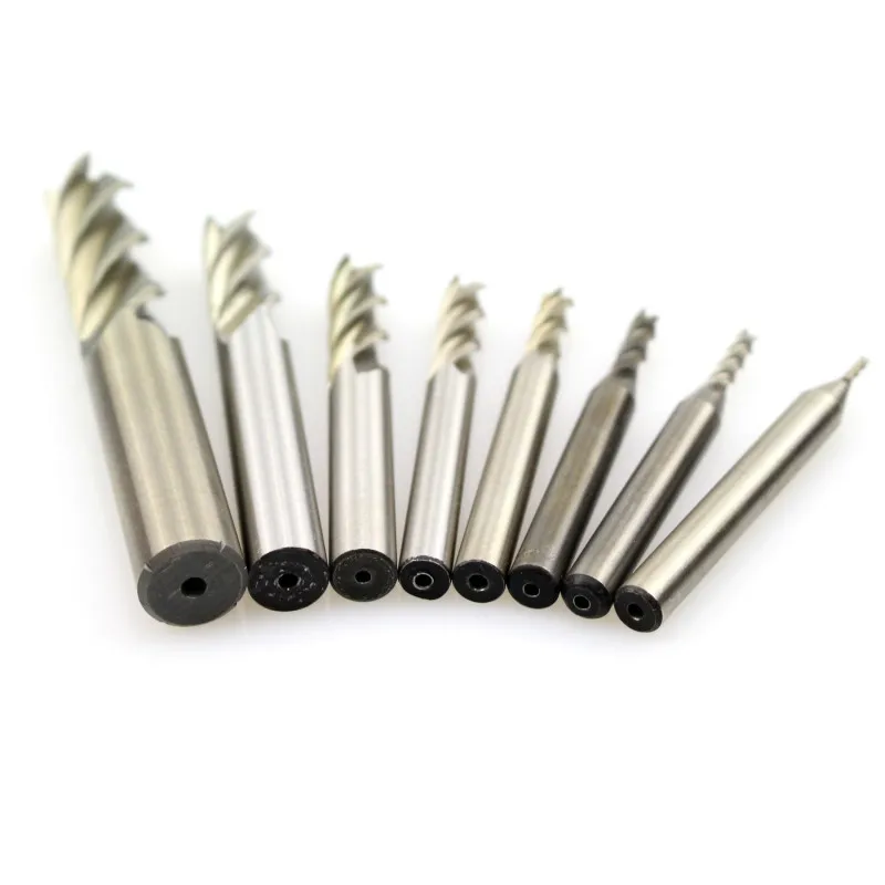 8 шт. не метрический 1/16 ''1/8'' 5/32 ''3/16'' 1/4 ''5/16'' 3/8 ''1/2'' HSS 4 прямолинейный хвостовик флейты квадратный нос Концевая фреза