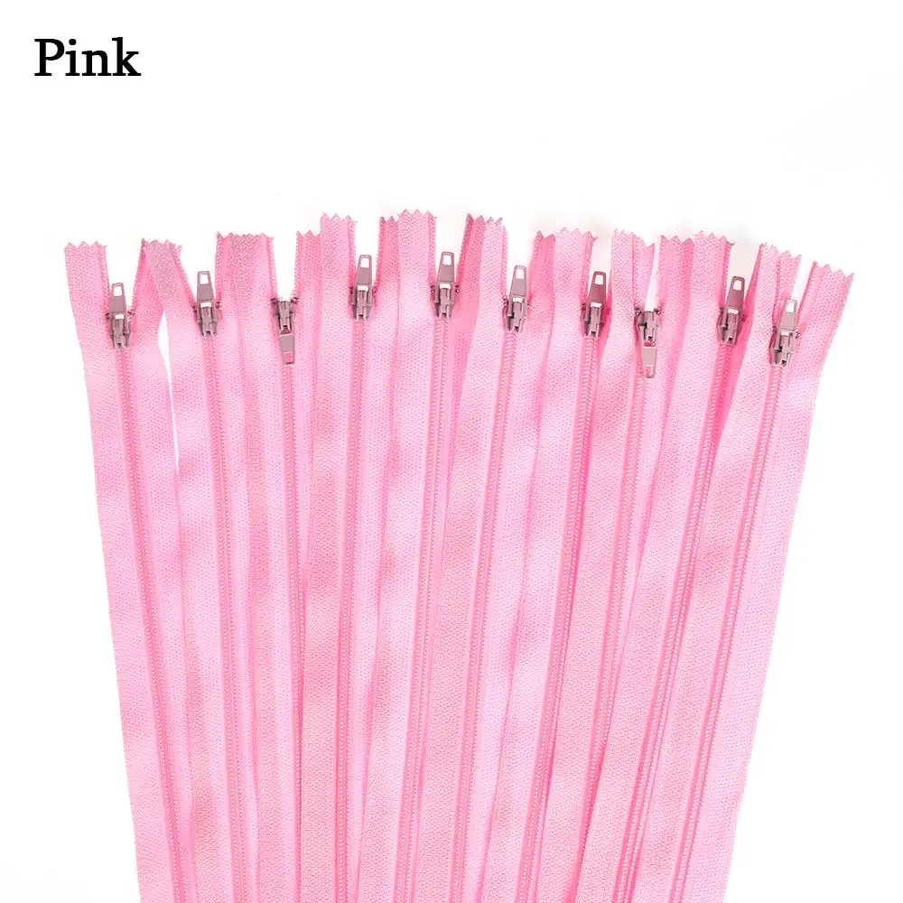 pink 10 шт./лот красочные нейлоновые катушки молнии портной одежды шитье близкого конца ручной работы для брюк одежды DIY аксессуары - Цвет: pink