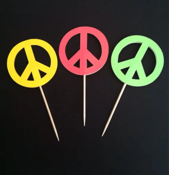 Знак мира топперы для капкейков девичник зубочистки девичника декор свадьбы дня