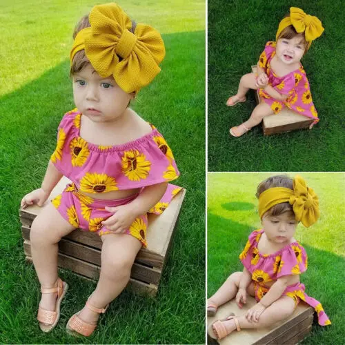 2 шт. детский летний комплект из топа и шортов без бретелек|Комплекты одежды для