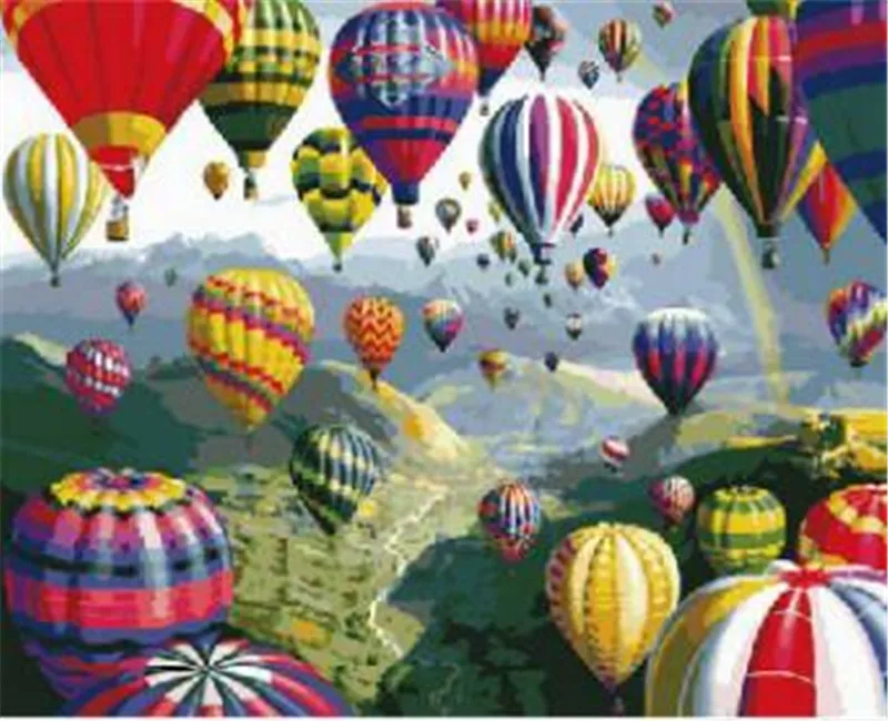 Набор для рисования по номерам на холсте воздушный шар 40 х50 см|painting by numbers|painting