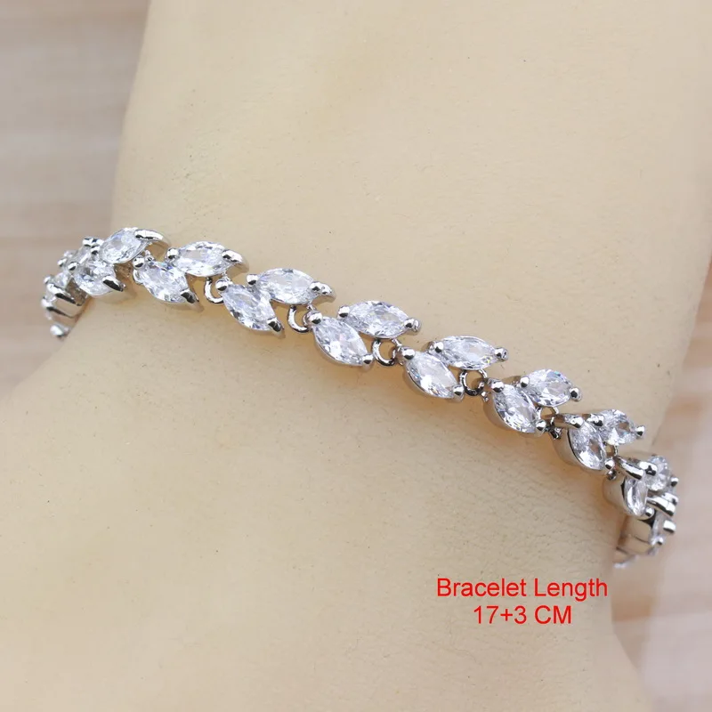 Комплект из колье серёг и браслета с фианитом|Ювелирные наборы для невесты| |