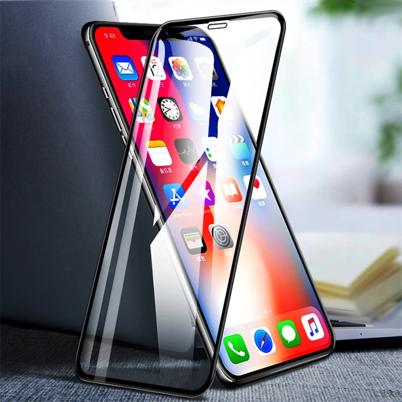 Закаленное стекло с закругленными краями 9D для iPhone 6 6s 7 8 Plus X 10 XS Max XR|Защитные