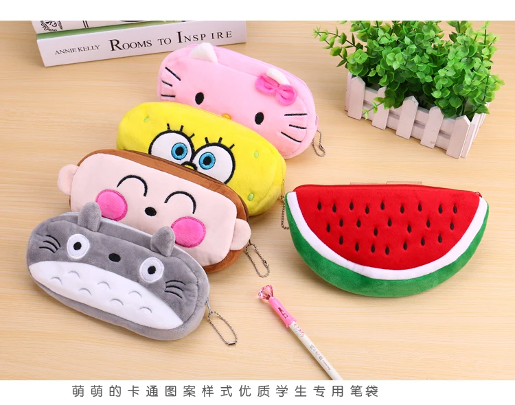 Новый Для мальчиков и девочек мультфильм карандаш сумка Kawaii Плюшевые школы